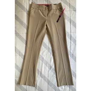 Y2K Flirtatious Tan Khaki Dress Pants Womens 7 Mid Rise Straight‎ Leg NWT